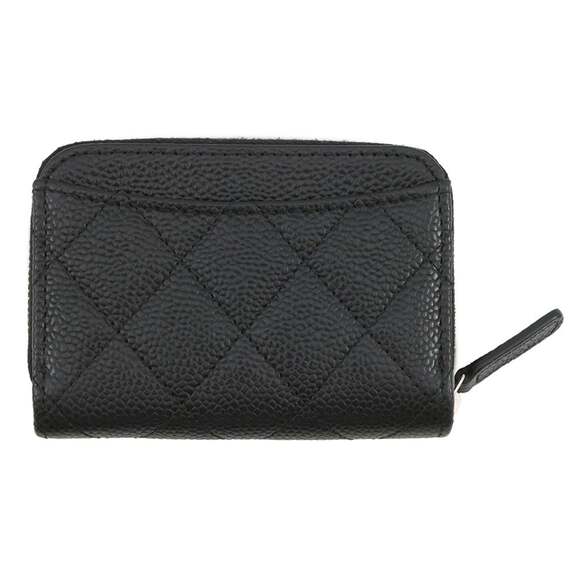CHANEL Authentic Black Caviar Leather Logo Wallet - Picture 3 of 7